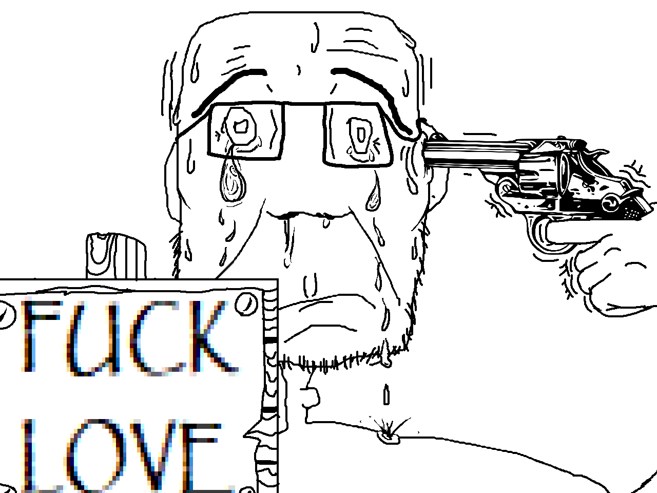 busmowerman, unknown, adams apple, aliased, closed mouth, crying, ears, forehead lines, frowning, fuck love