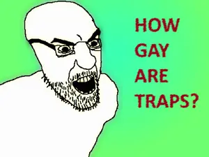 kliksjak, glasses, open mouth, soyjak, stubble, text, trap