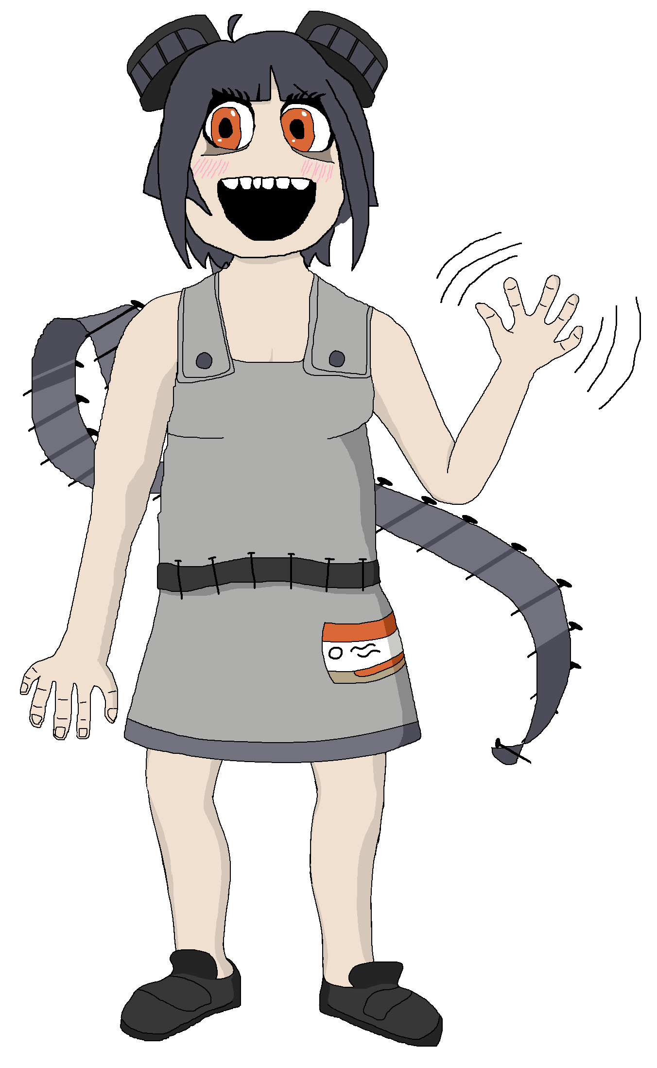 nailgunchan, soytan, arm, black hair, brown hair, drink, eyebags, eyelashes, female, food