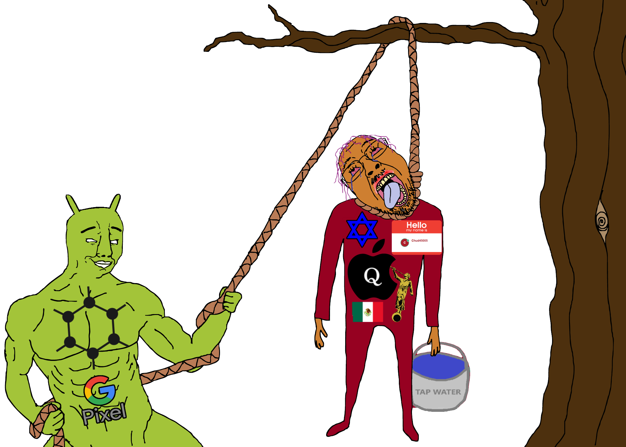 bugdroid, bernd, chudjak, slopjak, 2soyjaks, ack, android, apple, brown skin, buff