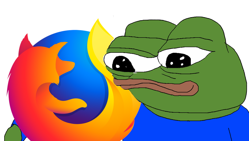 apu, pepe, amphibian, animal, black eyes, blue background, blue shirt, browser, closed mouth, firefox