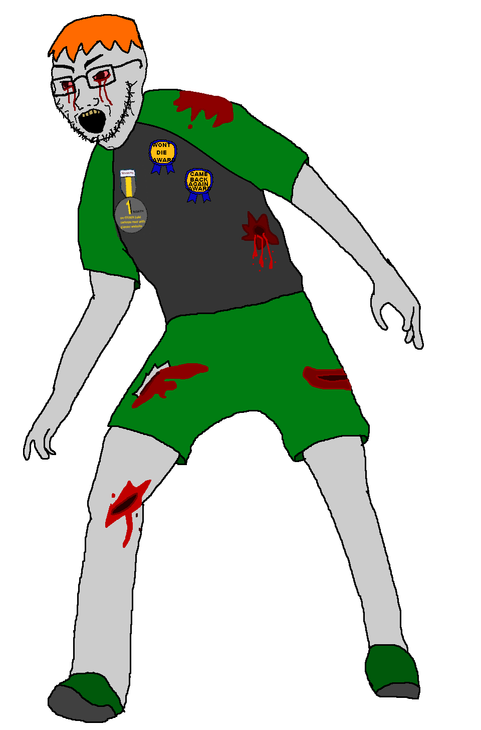 sean, soyak, 1 year on bald men with glasses website, 1soyjak, angry, award, awards, bleeding wound, blood, bloodshot eyes