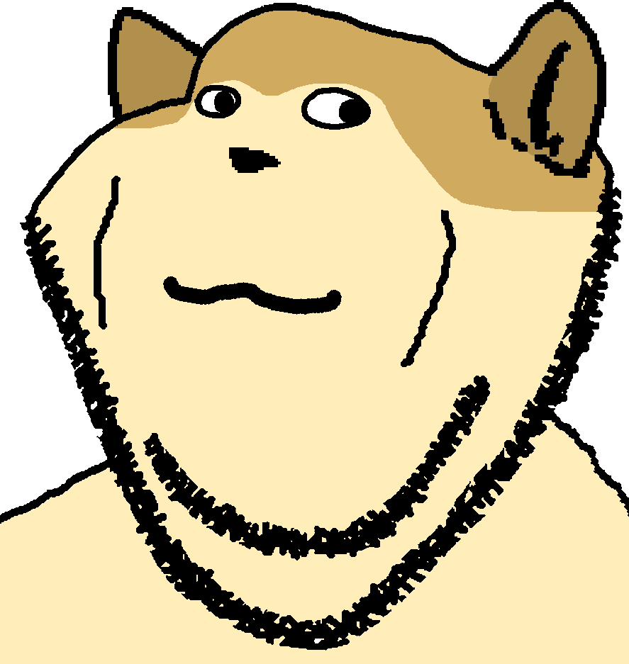 impish soyak ears, impish glegle, 1soyjak, animal, black eyes, brown ears, brown fur, brown skin, closed mouth, cute