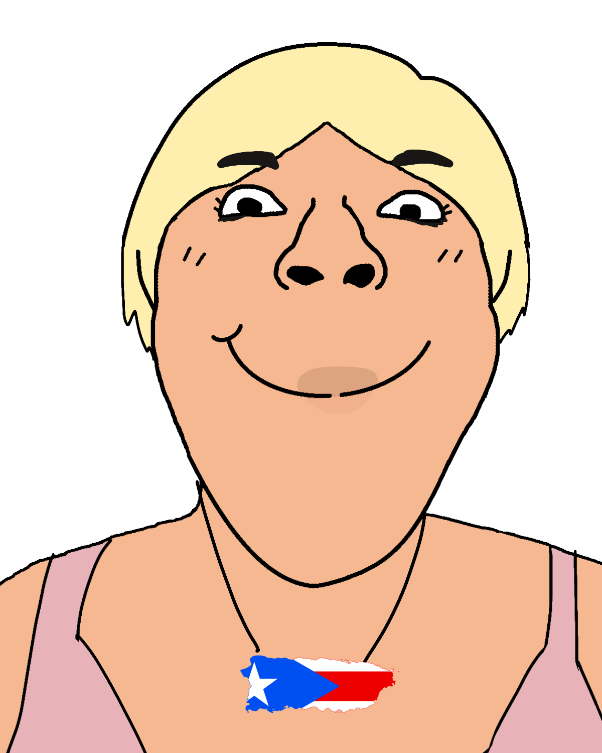 bernd, gapejak, bridget, female gapejak, femjak, 1soyjak, black eyes, blonde hair, female, front view