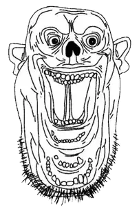 unknown, ear, goofy, goofy grinner, grin, grinnerjak, open mouth, soyjak, stubble
