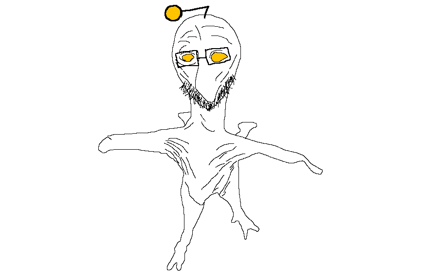 babau, 1soyjak, animal, babau, bald, beard, bird, closed mouth, creature, front view