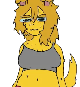 femjanny, 1soyjak, animal, animal ears, bra, brown glasses, closed mouth, dog, dog ear, ear