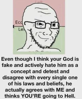 soyak, soyak (smug), 1soyjak, bald, christianity, closed mouth, glasses, looking to the right, open eyes, political compass memes
