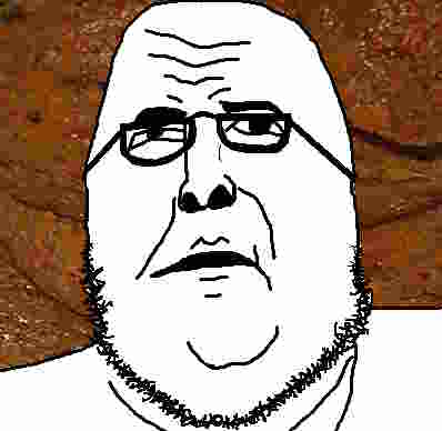 pearljak, 1soyjak, black eyes, confused, eating poop, fat, front view, gem, half body, half closed eyes