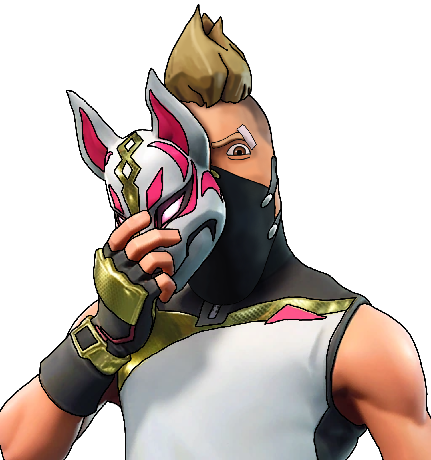 goy1mchud, cobson, asian, barely a soyjak, blonde hair, brown eyes, clothes, drift (fortnite), epic games, fortnite