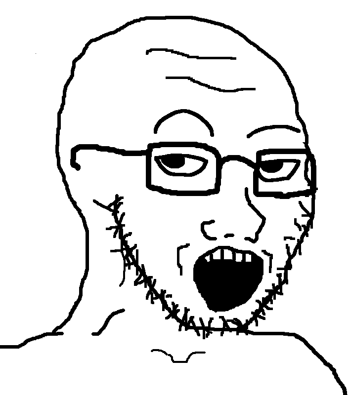 soyak, pinejak, 1soyjak, bald, black eyes, blush, gay, glasses, looking at you, neutral