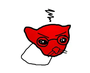 lolkek cat, 1soyjak, angry, bald, black eyes, full body, glasses, looking at you, no beard, open eyes