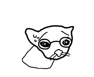 lolkek cat, 1soyjak, bald, black eyes, full body, glasses, looking at you, no beard, open eyes, three-quarter view