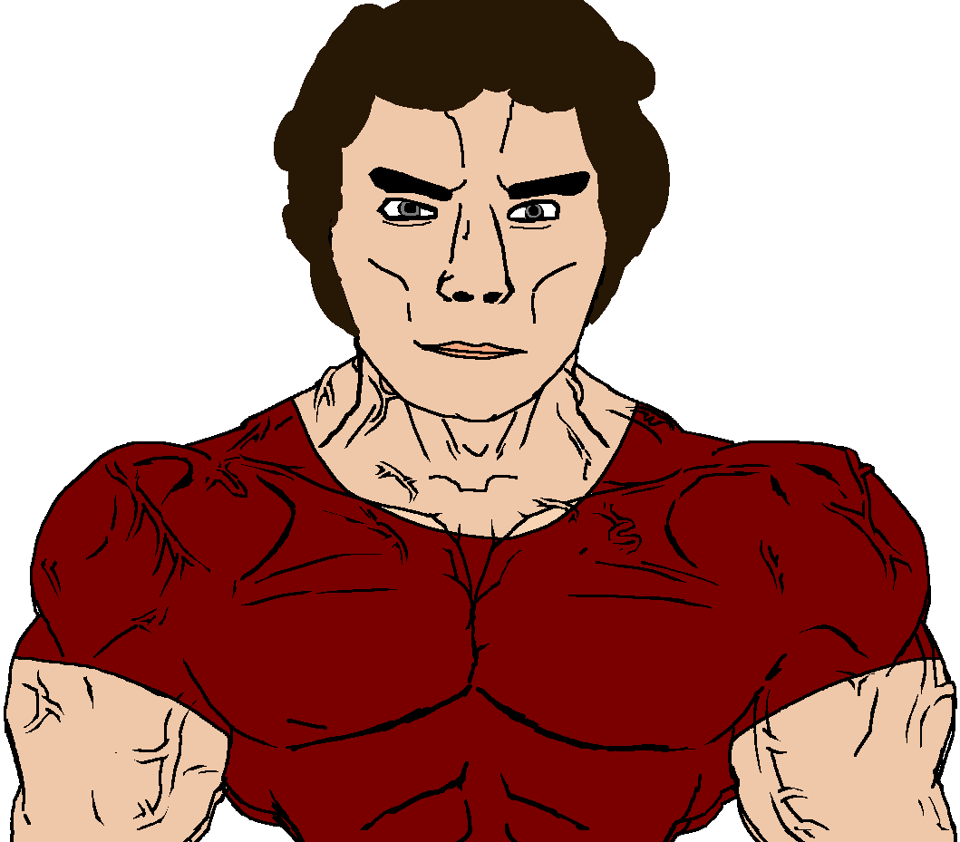chauvin, chudjak, chudjak front, muscular chud, 1soyjak, blue eyes, boxing, brown hair, buff, closed mouth