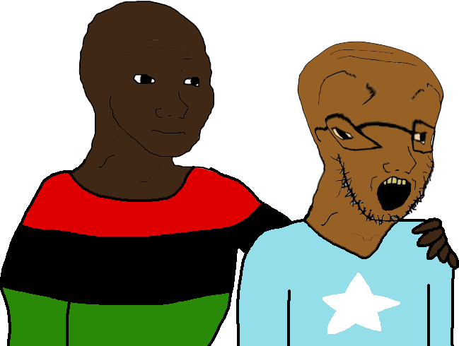 wojak, soyak, 1soyjak, africa, bald, black skin, brown skin, closed mouth, deformed, distorted