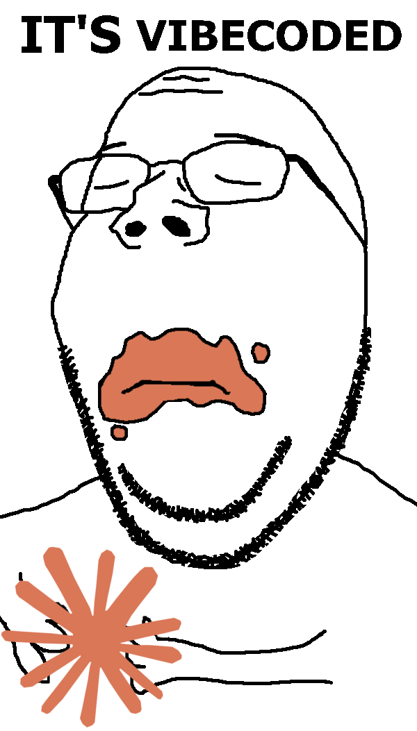 gapejak, wholesome soyjak, its food, 1soyjak, bald, claude, closed eyes, closed mouth, front view, glasses