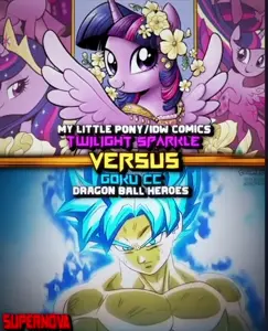 Twilight Sparkle (IDW comicsMy little pony) VS Goku CC (Dragon ball Heroes) shortvideo wisedit.mp4