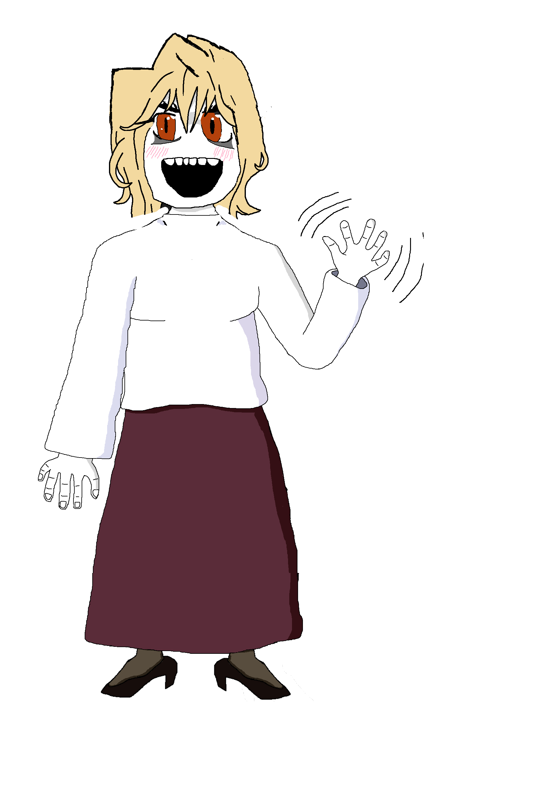 arcueid brunestud, soytan, 1soyjak, blonde hair, front view, full body, hair, long hair, looking at you, melty blood