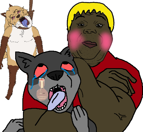 averi, alicia, hunky twink sex machine, 1soyjak, avfoo, blonde hair, blush, brown hair, brown skin, buff