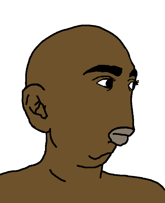 pajeetjak, 1soyjak, bald, black eyes, brown lips, brown skin, chinlet, closed mouth, ear, india
