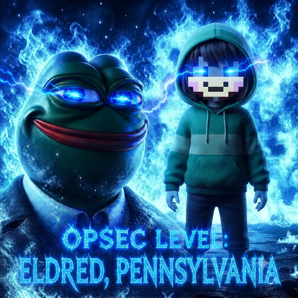 opsec demon, pepe, pepelaugh, arms, blue background, brown hair, cheeks, clothes, eye, eyes