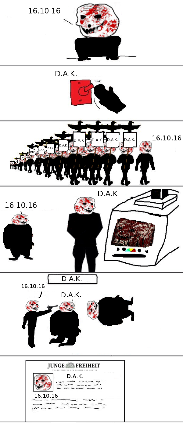 wojak, 16.10.16, 2016, apocalypse, bald, bible verse, black background, black skin, blood, d.a.k