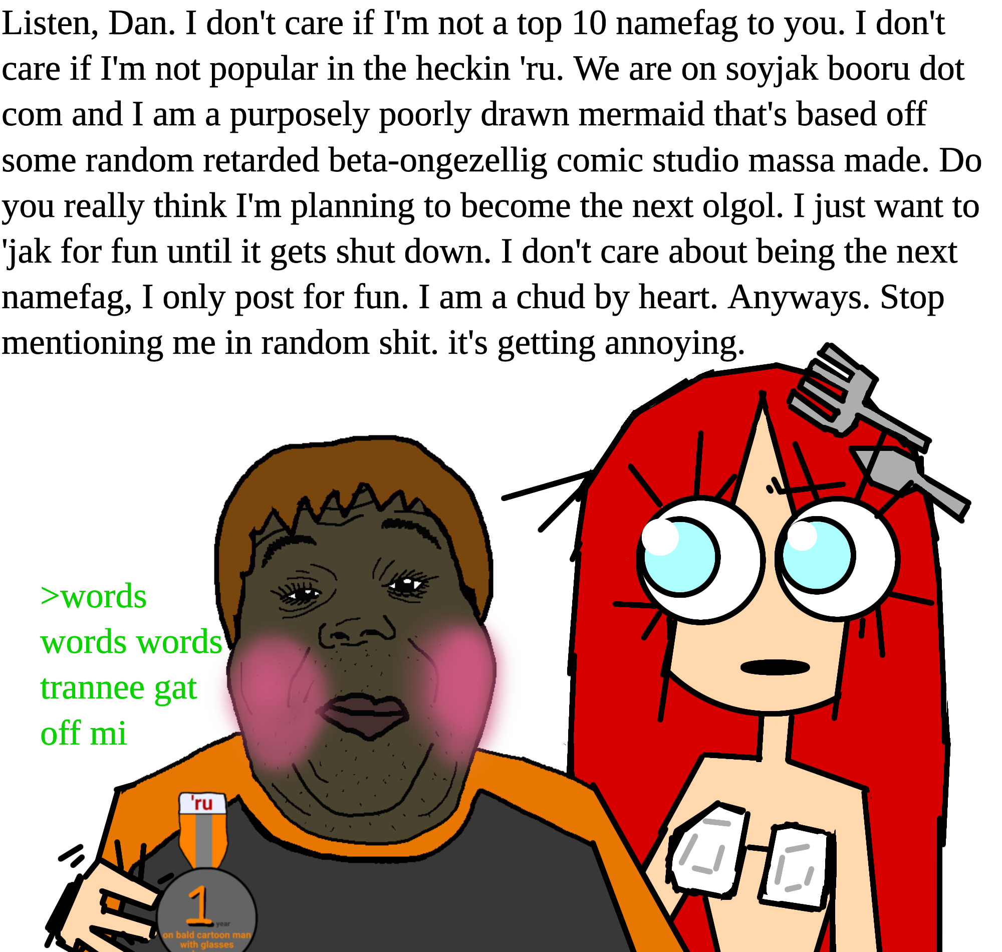 dan, alicia, hunky twink sex machine, hunky twink sex machine, natejak, no more brother wars, 1soyjak, annoyed, badge, black eyes