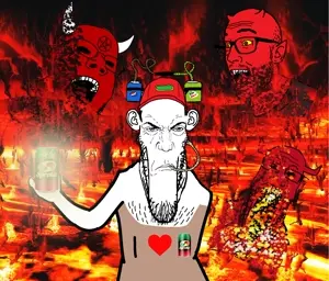 esam, gapejak, markiplier soyjak, 4soyjaks, black sclera, closed mouth, demon, dewpsi, ear, facial mark
