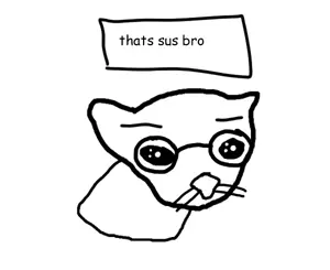lolkek cat, 1soyjak, bald, black eyes, full body, glasses, looking at you, no beard, open eyes, sign