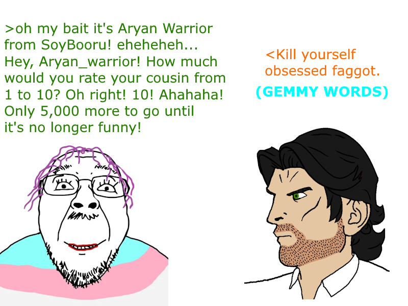 bernd, pajeetjak, engineer, 2soyjaks, angry, beard, black eyes, black hair, closed mouth, cyan text