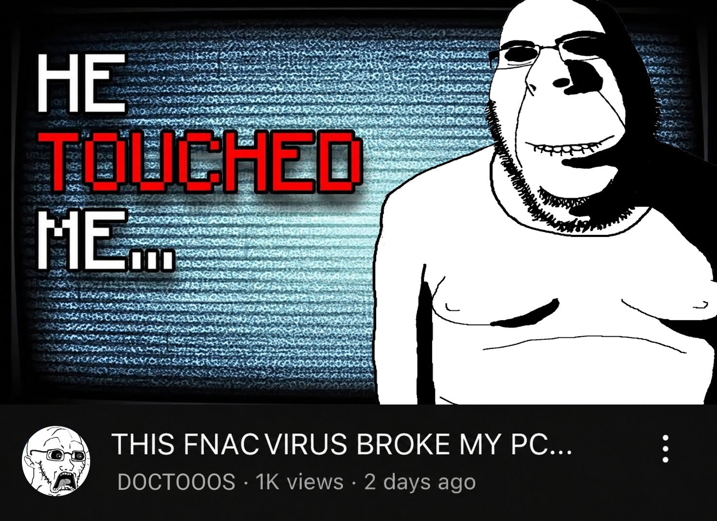 rapeson, cobson, soyak, doctos, hornyson, rapeson, 2soyjaks, closed eyes, closed mouth, edited youtube screenshot