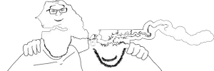 263183 - soybooru.com - 2soyjaks aliased arm_behind_back bald cobson eyebrows fat feraljak forehead_lines friendship front_view glasses hair hands looking_at_you master_copy monochrome no_more_brother_wars nostrils no copy.png