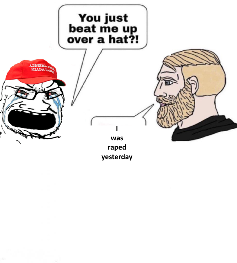 conservativewaluigi, yes chad, soyak, soyak (crying), i was raped yesterday, 1soyjak, beard, blonde hair, crying, glasses