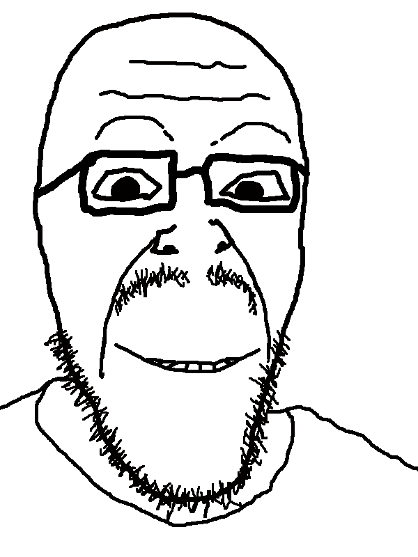 nubeastjak, 1soyjak, bald, black eyes, closed mouth, glasses, looking at you, nuvariant, open eyes, redraw