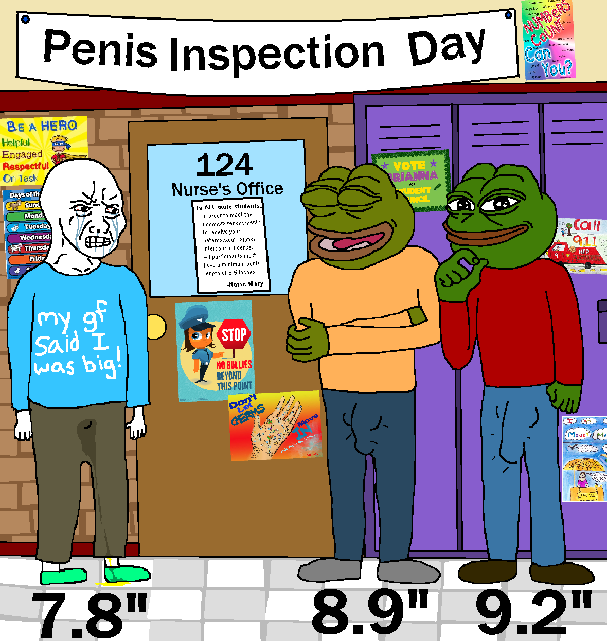 pepe, wojak, amphibian, animal, bulge, clenched teeth, closed mouth, crying, door, english text