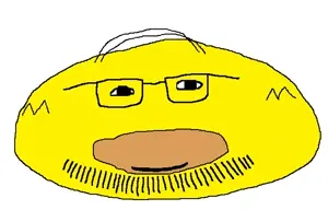 homer simpson, doughjak, 1soyjak, black eyes, black hair, closed mouth, doe, doh, dough, fat