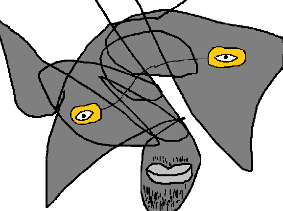 nsoijfoiernsfurgtnsoufdjak, 1soyjak, bald, closed mouth, front view, glasses, gray skin, looking at you, open eyes, smile