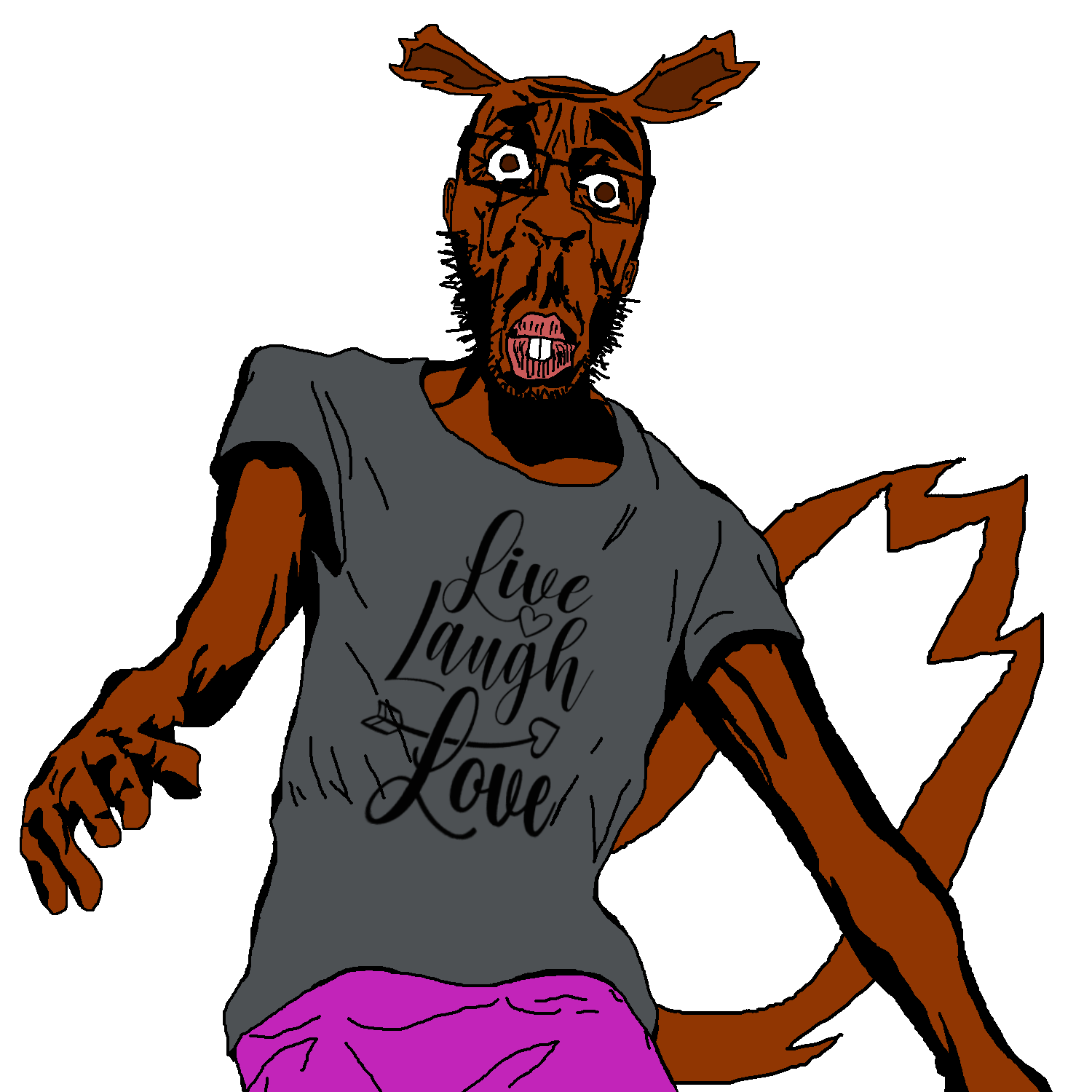 clark (the backrooms), clarknigger, squirreljak, 1soyjak, animal, bald, brown eyes, brown skin, closed mouth, glasses