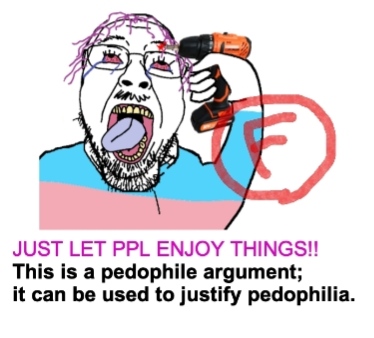 jax (the amazing digital circus), jax pedo, bernd, 1soyjak, angry, argument, but how does this affect you personally, drill, drill fetish, driller