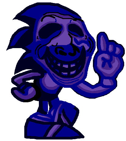 sonic, sonic the hedgehog, trollface, arm, black eyes, black sclera, blue, blue hair, blue skin, creepy