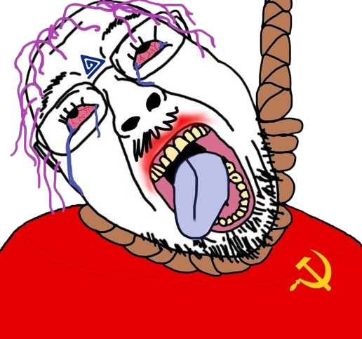 bernd, troonjak, 1soyjak, communism, front view, glasses, hair, hanging, looking at you, open eyes