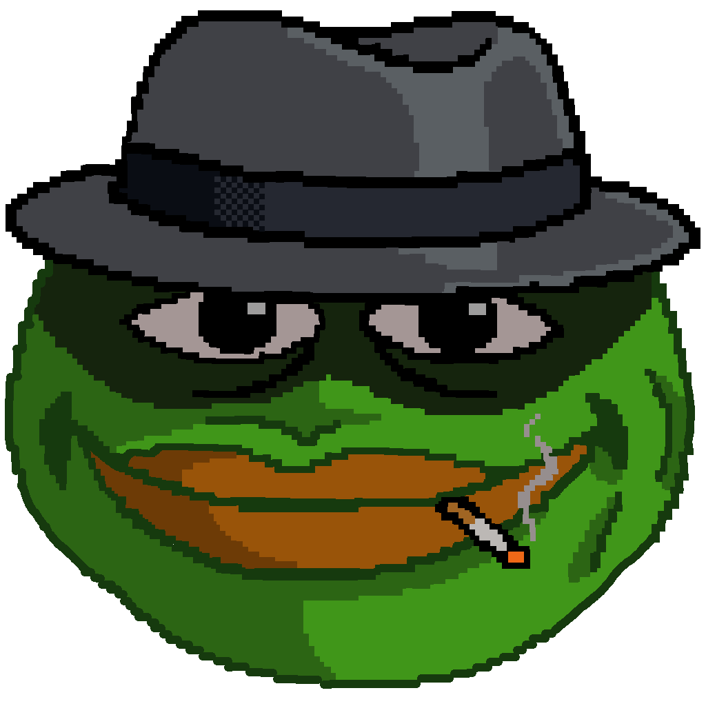 chinese pepe, pepe, nuurumoji, bald, big lips, cheek lines, cigarette, closed mouth, clothes, dimples