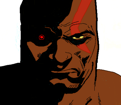 meximutt, mexiaryan, 1soyjak, angry, bald, brown skin, buff, closed mouth, comic, comic book