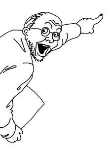 unknown, balding, book, glasses, holding book, holding object, norman rockwell, pointing, smile, stubble