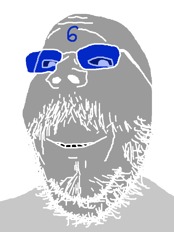 admin 6, gapejak, mustached gapejak, 1soyjak, 6, bald, beard, closed mouth, fat, forehead lines