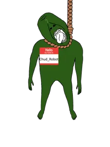 bernd, hanging troonjak, troonjak, 1soyjak, ack, bald, front view, green skin, hanging, literal who