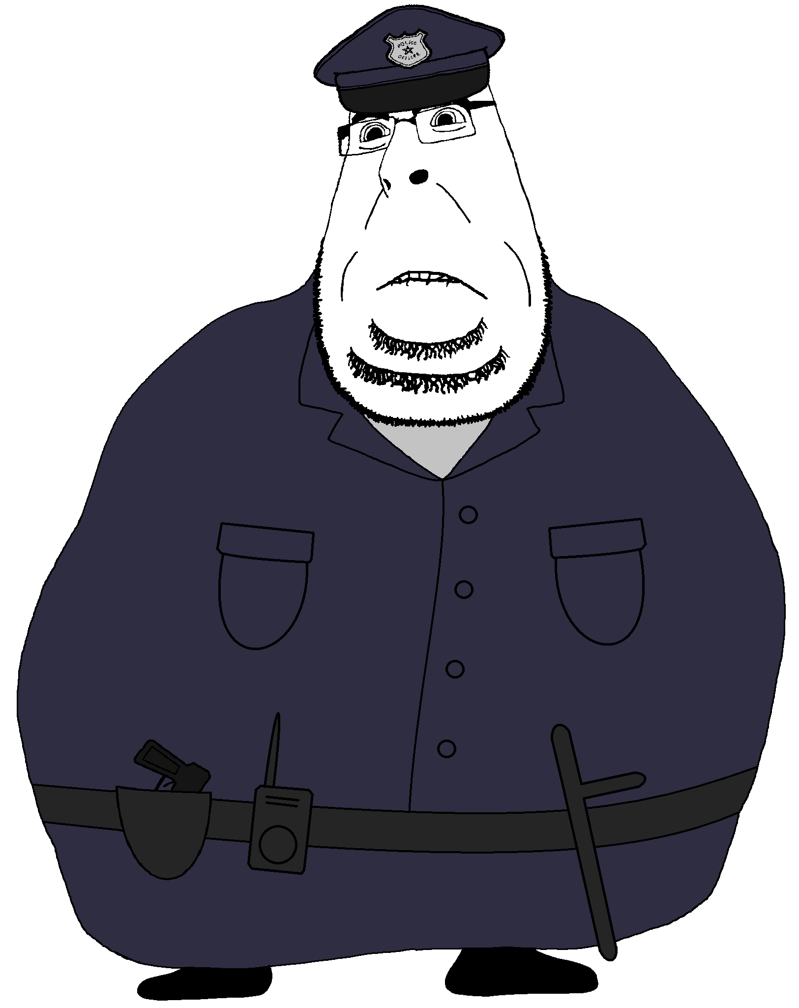 cobson, blobson, hornyson, animal, baton, biting lip, button, chin, clothes, cop