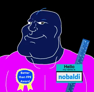 nobaldi, meximutt, mexiaryan, 1soyjak, award, black background, black eyes, blue skin, buff, closed mouth