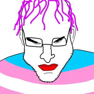 kratos, warrior-traiso, closed mouth, eyebrows, glasses, lips, looking at you, red lips, stubble, tranny