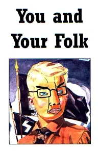 chudjak, angry, blonde hair, chud, closed mouth, ear, glasses, hair, nazism, soyjak